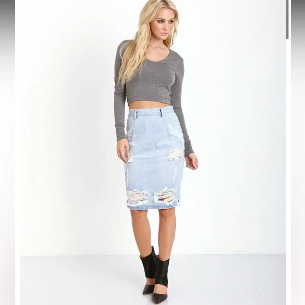 One teaspoon freeLove skirt denim distressed size 26 NWT